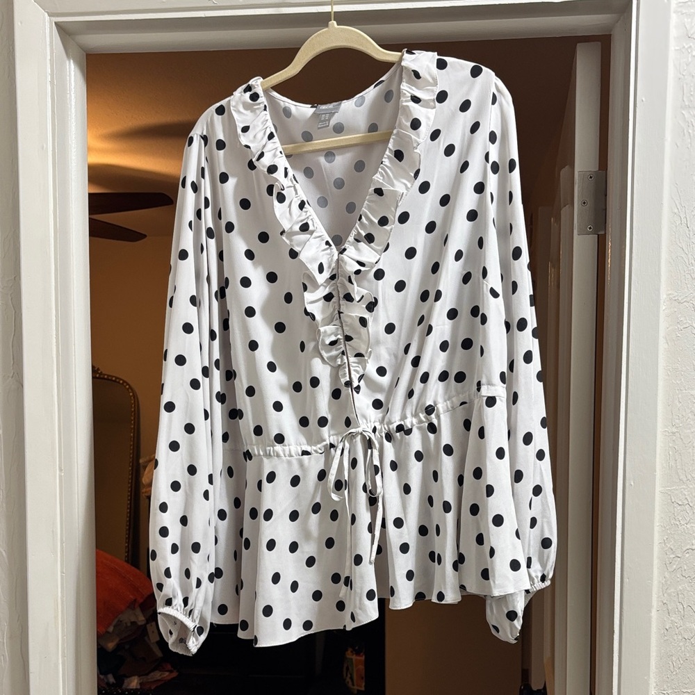 ASOS Black and White Polka Dot Blouse
